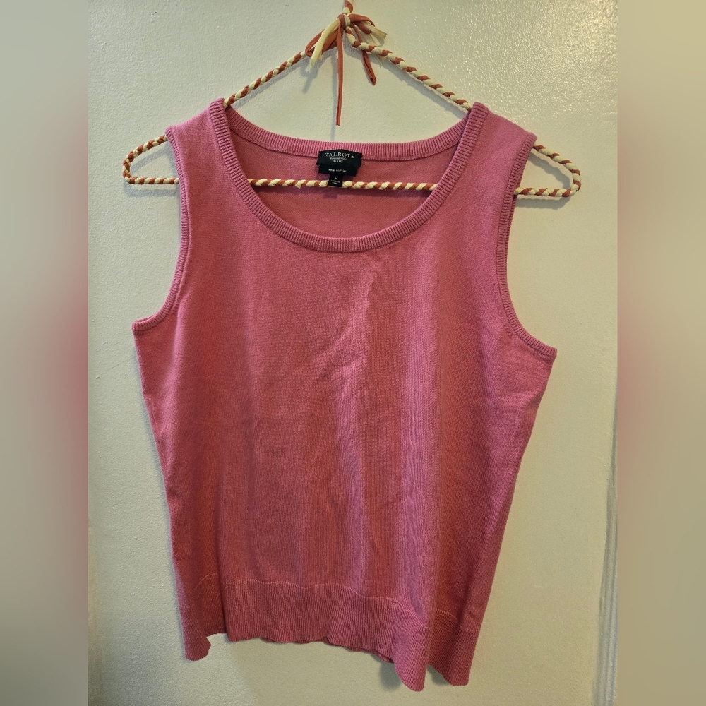Talbots Pima Cotton Pink Sleeveless Sweater